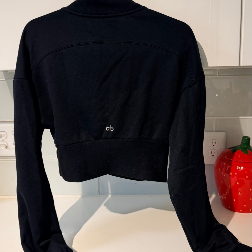 ALO Yoga Black Cropped Sweatshirt